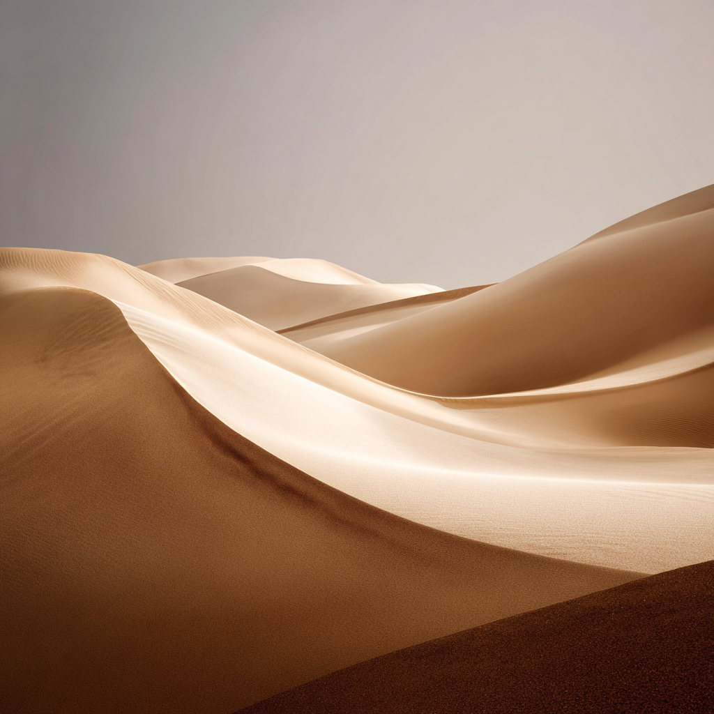 Texture de dunes de sable évoquant le profil rond et chaleureux du café DUNE